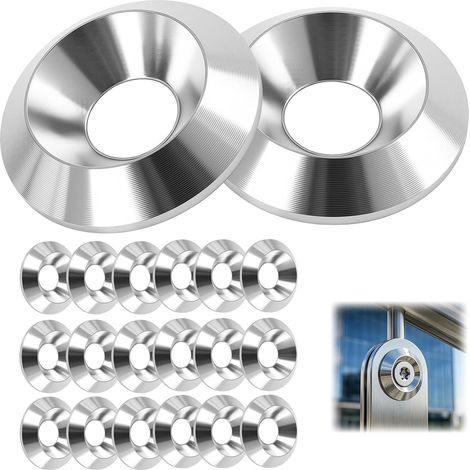 20 Pièces Rondelles Tête Fraisée Acier Inoxydable, Ensemble Argentées M4 x 13mm, Rondelle Boulon Inoxydable, Rondelles Plates Fraisées Inox pour Applications Industrielles et Domestiques
