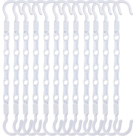 Paquet de 12 organisateurs de cintres robustes,cintre magique en plastique,pour dortoir, placard, appartement, chambre d'université, essentiels, noir (1/5)