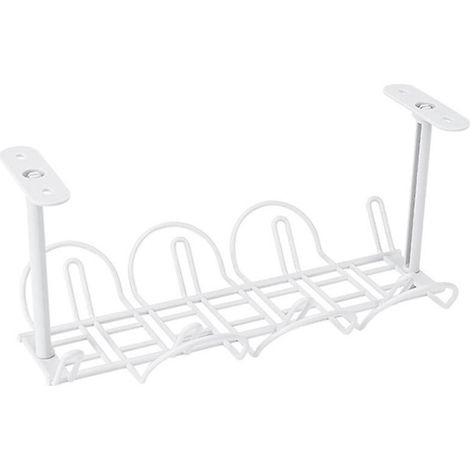 Support de prise électrique sous table, étagère suspendue, panier de rangement en fil métallique (1/5)