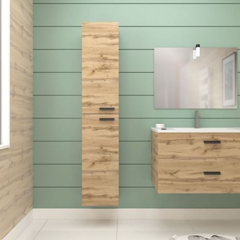 Colonna bagno in melaminico finitura legno 30x25x150 cm - BOX-IN (1/5)