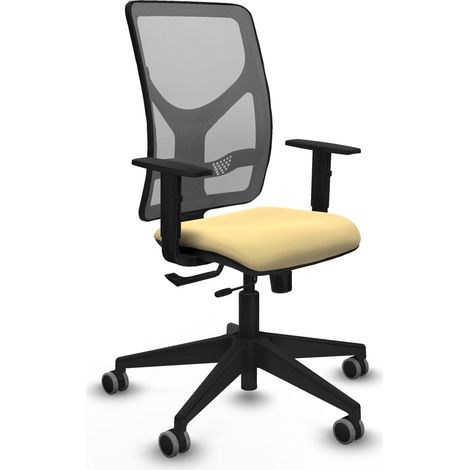 Silla de oficina piqueras y crespo Motilla crema cuero sintético (1/2)