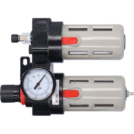 Vanne de régulation de pression pour filtre pneumatique, régulateur de pression pour filtre à air comprimé en alliage d'aluminium avec manomètre, compatible avec les systèmes hydrauliques BFC2000 (1/5)