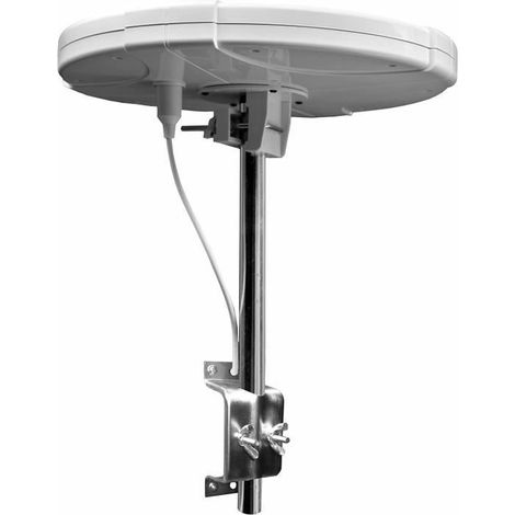 Unispectra Antenne TV numérique active omnidirectionnelle HD pour camping-car, caravane, bateau avec poteau de 450 mm et support158