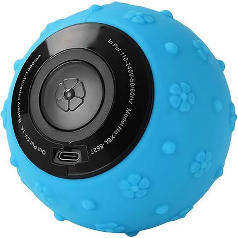 Balle de massage vibrante rechargeable - Rouleau de massage haute intensité pour la salle de sport et le yoga, pour la récupération musculaire et le soulagement des tissus profonds (bleu) (1/5)