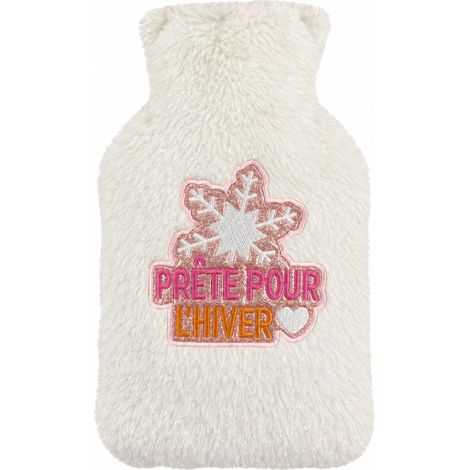 Bouillotte à eau peluche Prête pour lhiver écrue 27 cm (1/2)