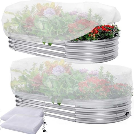 Lot de 2 Filet de Protection Carre Potager 130x80x50cm, Anti-Insectes et Anti-Oiseaux, ,adapté pour Lits surélevés et balconnières d'extérieur (1/5)