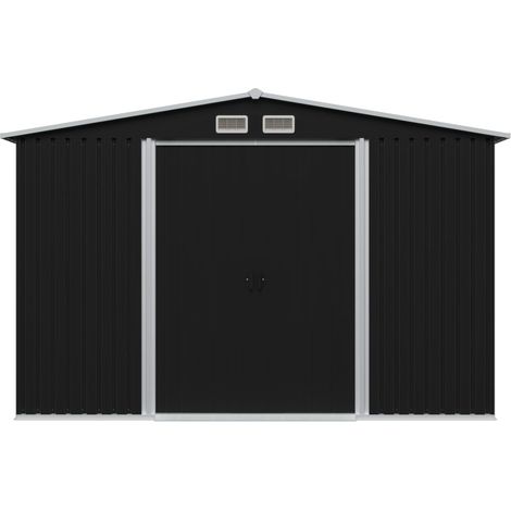 INLIFE Abri de stockage pour jardin Anthracite Acier 257x205x178 cm (1/5)