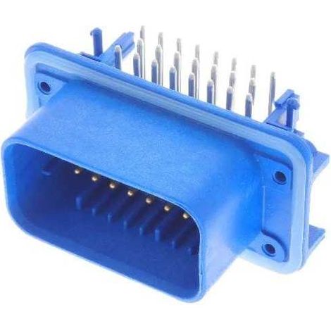 Connettore AmpSeal femmina 23 vie da circuito stampato 90° blu con pin dorati
