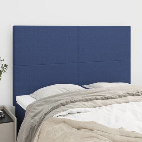 Tête de lit Bleu 144x5x118/128 cm Tissu (1/5)