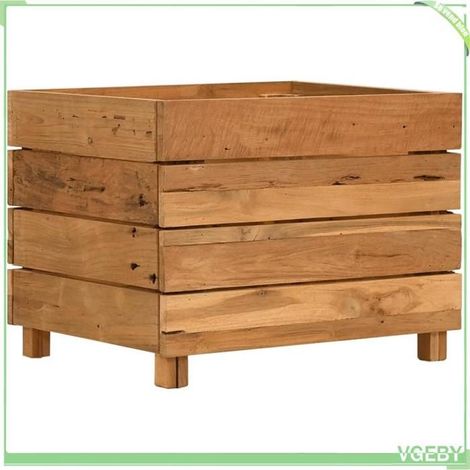 Lit surélevé - FAFEICY - 47421 - 50x40x38 cm - Bois de teck recyclé - Support acier (1/5)