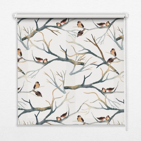 Tenda a Rullo Interna per Finestra - Tenda Filtrante Luce - Tenda Privacy - Tenda Decorativa Rettangolare - Rullo per Interni - (90 cm x 180 cm) - Uccelli su un albero (1/5)