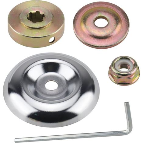 Kit de Réparation Universel pour Débroussailleuse - 5 Pièces avec Écrous Métalliques, Plaques de Fixation et Adaptateur pour Lames de Tondeuse (1/5)