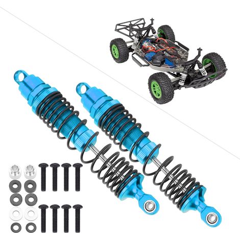 2 Pièces Amortisseur Arrière Métallique 110mm Bleu pour TRAXXAS SLASH 1/10 - Pièces RC Voiture Télécommandée (1/5)
