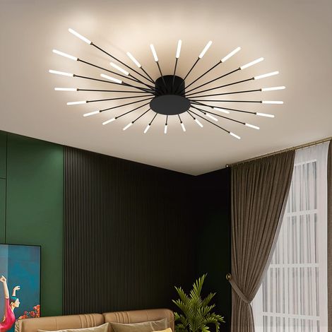 COMELY Plafonnier Moderne LED éclairage De Plafond Feux D'artifice Design Lustre Chambre Salon Applique Salle De Réception Bureau Chambre D'enfants Éclairage Intérieur Lumières Décoratives (noir,42 he (1/5)