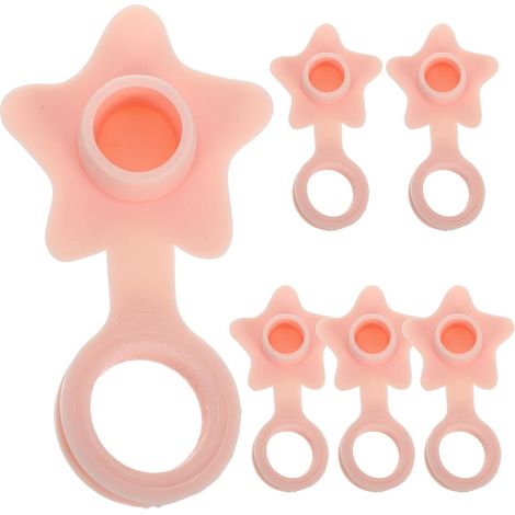 6 bouchons de lavabo rose silicone anti-fuite pour bonde (1/5)
