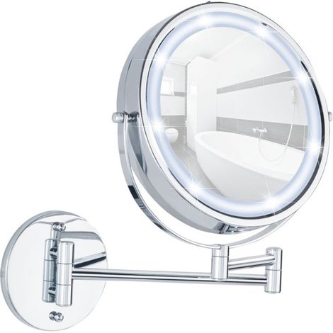 WENKO Power-Loc® LED Wandspiegel Lumi, 5-fach Vergrößerung, Befestigen ohne bohren"-"14996145 (1/5)