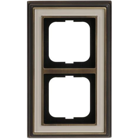 Busch-Jaeger Cadre de recouvrement 2x Laiton antique blanc ivoire - Busch-dynasty® (1722-848), 2CKA001754A4654