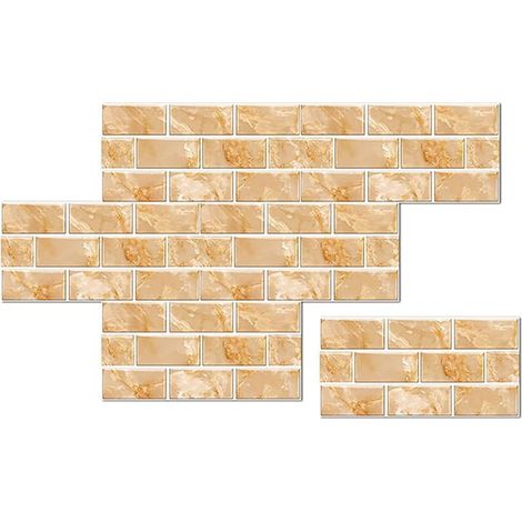Série Jaune Moutarde 12 Carreaux Adhésifs Anti-Graisse - Format 30cmx15cm Surface Autonettoyante Rétro PVC, Culinaire pour Farmhouse (1/5)