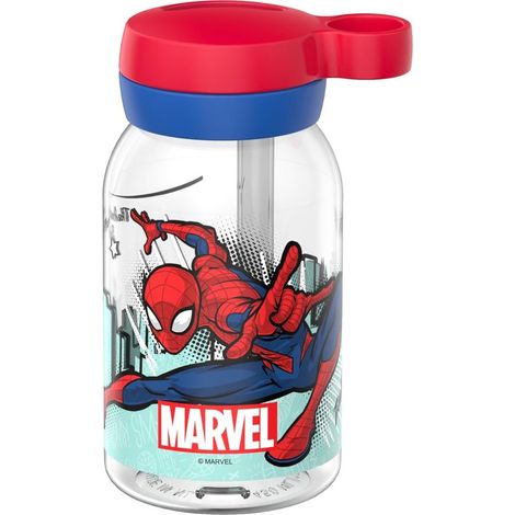 Mepal - Borraccia con Cannuccia Campus - Tappo a Vite con Manico - Chiusura Igienica - Borraccia con Cannuccia Bambini - A Prova di Perdite e Lavabile in Lavastoviglie - 450 ml - Spiderman (1/5)