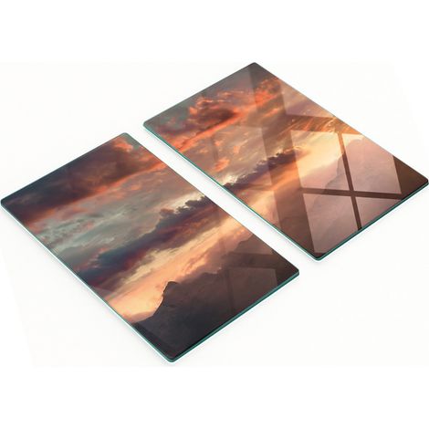 Tablas de vidrio para servir aperitivos Sunset Mountain 2x30x52 cm