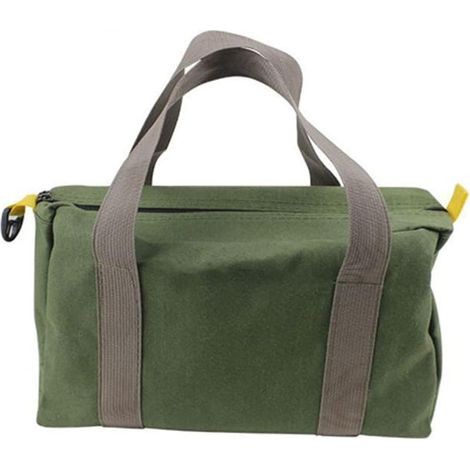Sac à outils en toile à large ouverture de 30,5 cm, grande capacité, petit sac fourre-tout pour ranger clés, pinces et outils (vert) (1/4)