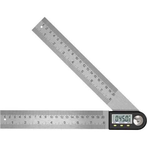 Rapporteur numérique 0-360°, inclinomètre numérique, rapporteur en acier inoxydable, règle avec écran LCD, convient pour le travail du bois, la construction et la réparation. (1/4)