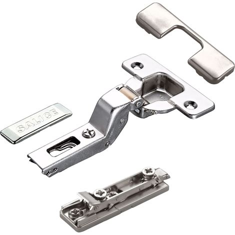 2 x Salice Topfband 110° Serie 200 Bohrbild T52 Innenanschlag inkl. Linear-Montageplatte Höhe 3 mm mit vormontierten Euroschrauben, Exzenterverstellung und Abdeckkappenset Topfscharnier von SOTECH (1/5)