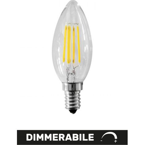 Alca power c35 6w 220v 650lm 4000k e14 lampada oliva a filamento dimmerabile a led (1/4)