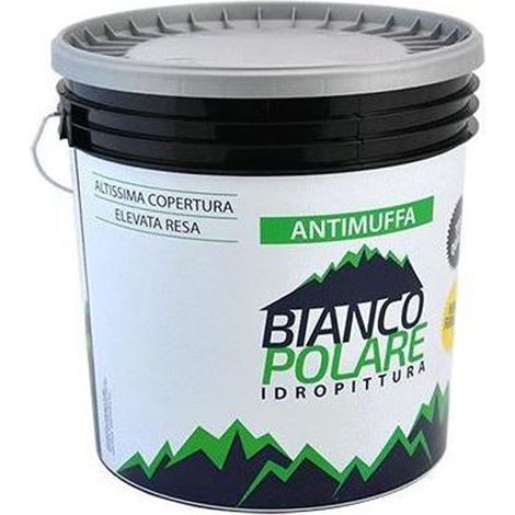 PITTURA AL QUARZO ACRILICO ANTIMUFFA IDROPITTURA 4LT O 14LT BIANCO POLARE, "4Lt"