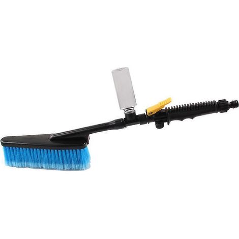 Brosse de nettoyage de voiture avec manche long et embout détachable pour tuyau d'arrosage, outil de lavage de savon pour auto (1/5)