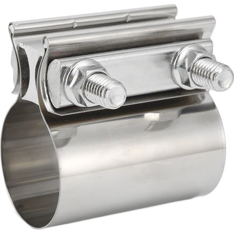 Collier de serrage pour tuyau d'échappement en acier inoxydable, joint bout à bout universel pour silencieux, tubes d'échappement, collecteurs, 2 pouces/5,08 cm (1/5)