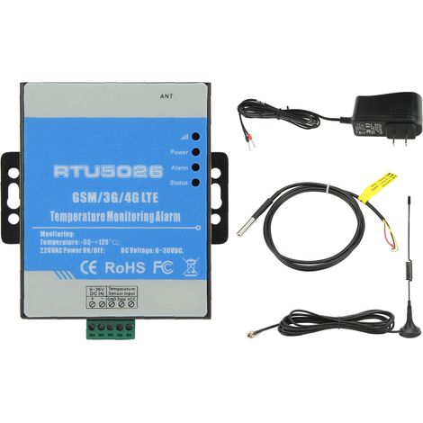 Alarme de température 12V CC GSM 3G 4G RTU métallique pour station solaire, observatoire météorologique, bibliothèque 4GL‑A prise US (1/5)