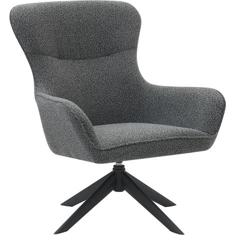 Fauteuil pivotant chenille gris anthracite Lucky (1/4)