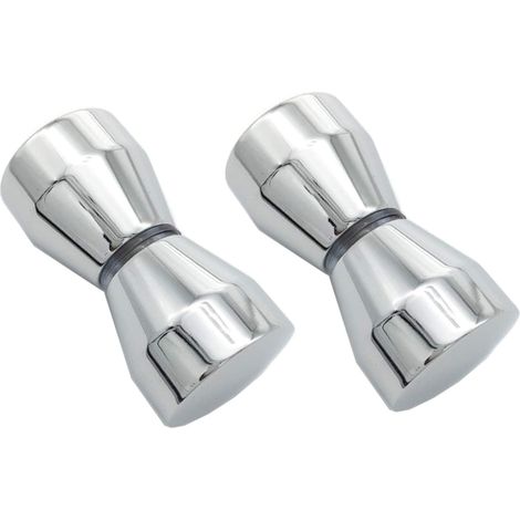 2-Piece Shower Door Handles, Aluminum Alloy Shower Door Knob, Metal Shower Glass Door Handle, Chrome Finish for Bathroom, Kitchen, Home, Office, Hotel (1/4)