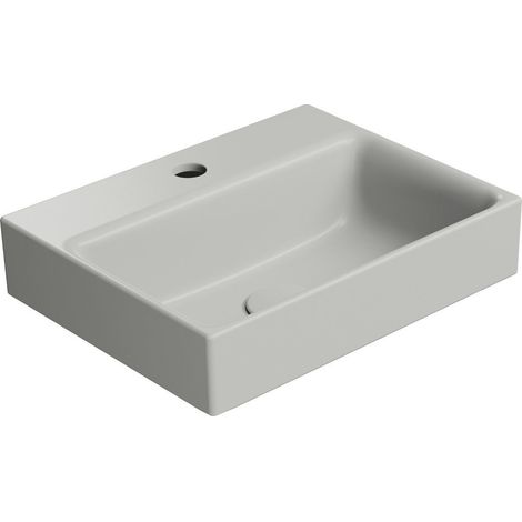 Lavabo en céramique NUBES 40x32cm, cenere mat (1/3)