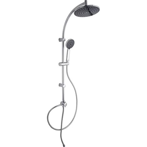 Colonne de douche Comby Benessère Brixo chromé – double jet pour hydromassage, flexible inclus