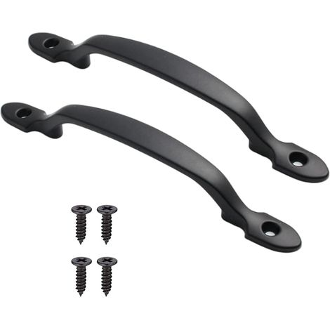 Lot de 2 poignées en acier inoxydable noir pour armoire, avec vis, pour dressing et porte coulissante