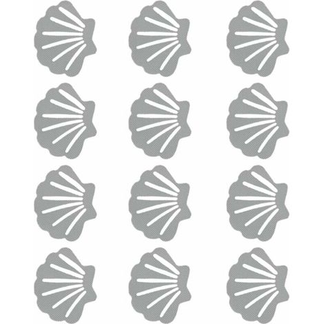 12 Pièces Autocollants de Baignoire Antidérapants Forme de Coquille de Mer Sécurité Douche Bandes de Roulement Autocollants pour Décorations de Salle de Bain de Plage Côtière (1/5)