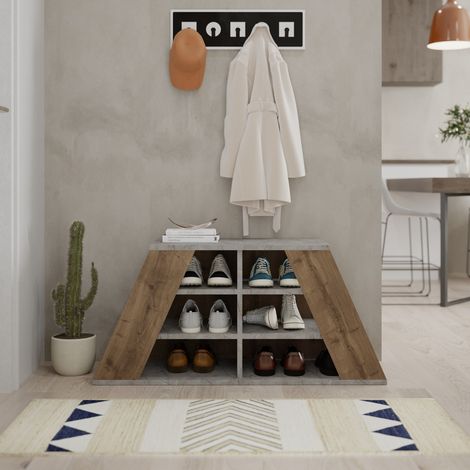 Schuhschrank Pyramide Natur Melamin 105,5x50x37,5 cm (1/5)