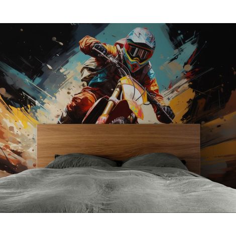 Papier peint Sport – motocross en action - 150 x 250 cm (1/2)