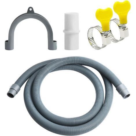 Tuyau de vidange de machine à laver de 3 m, rallonge de tuyau de vidange universelle, tuyau de vidange, tuyau de vidange des eaux usées avec connecteur de tuyau de vidange et 2 colliers de serrage (1/5)