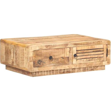 vidaXL Mesa de centro madera de mango rugosa 90x60x29 cm (1/5)