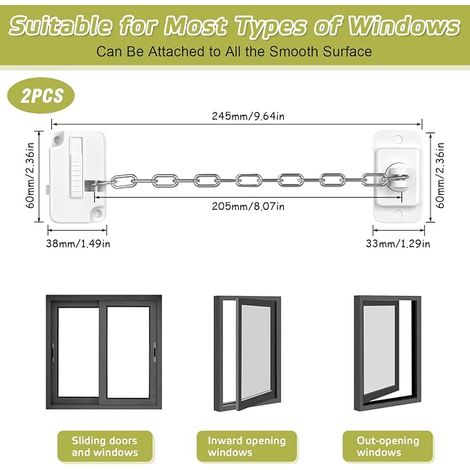Window Restrictor Stainless Steel Open Window Lock (1/4)