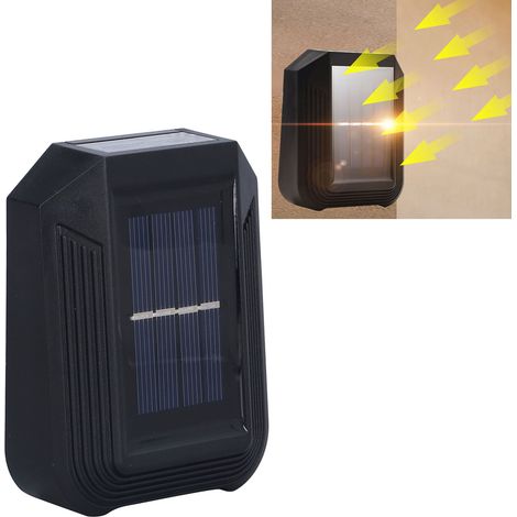 Applique solaire murale à 6 LED, éclairage décoratif extérieur pour jardin et cour, éclairage par le haut et par le bas, éclairage décoratif extérieur pour clôture, lumière blanche (1/5)