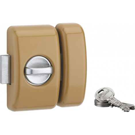 THIRARD - Verrou pour porte d'entrée Universel 5 goup. 45 mm bronze 3 clés