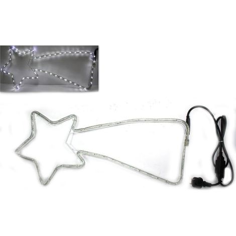Stella cometa luminosa con luci led addobbi natalizi decorazioni natale esterno interno cm 67 multicolor bianco freddo o caldo - MISURA: BASE - colorigenerali: BIANCO FREDDO