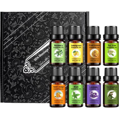 Lot 6x10ml Huile Essentielle Végétale Parfum Fraîcheur Hydratante Aromathérapie Spa Massage (1/5)