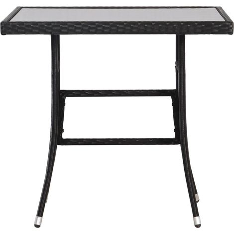 Maison Exclusive - Gartentisch Schwarz 80 x 80 x 74 cm Poly Ratta