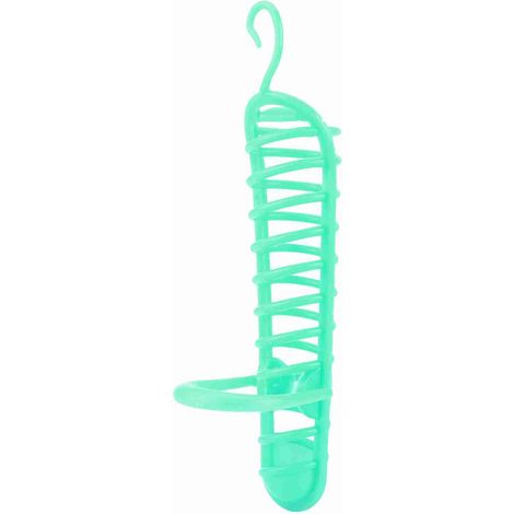 Dispensador de comida para loros de plástico Toivize con percha – Modelo verde – Soporte para frutas (1/5)