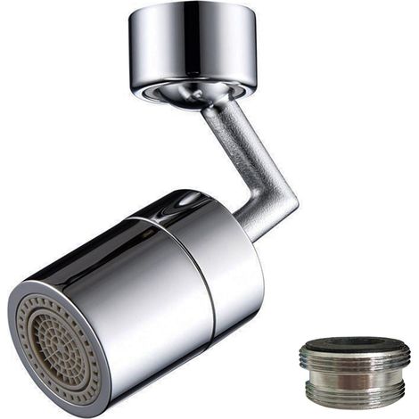 Adaptador de grifo giratorio multiángulo, rosca interna y externa universal, rotación de 360°, compatible con la mayoría de grifos estándar, ahorra agua, antisalpicaduras.
